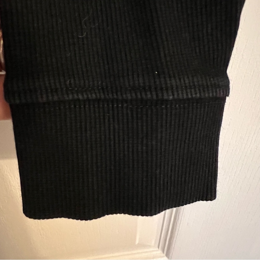 NORDSTROM Luxe Thick Heavy Black Leggings Ribbed - Picture 2 of 7